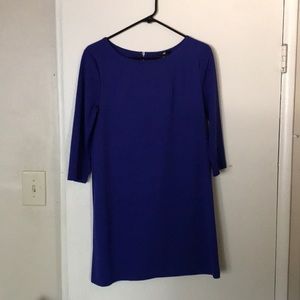 H&M 3/4 length-sleeve blue shift dress